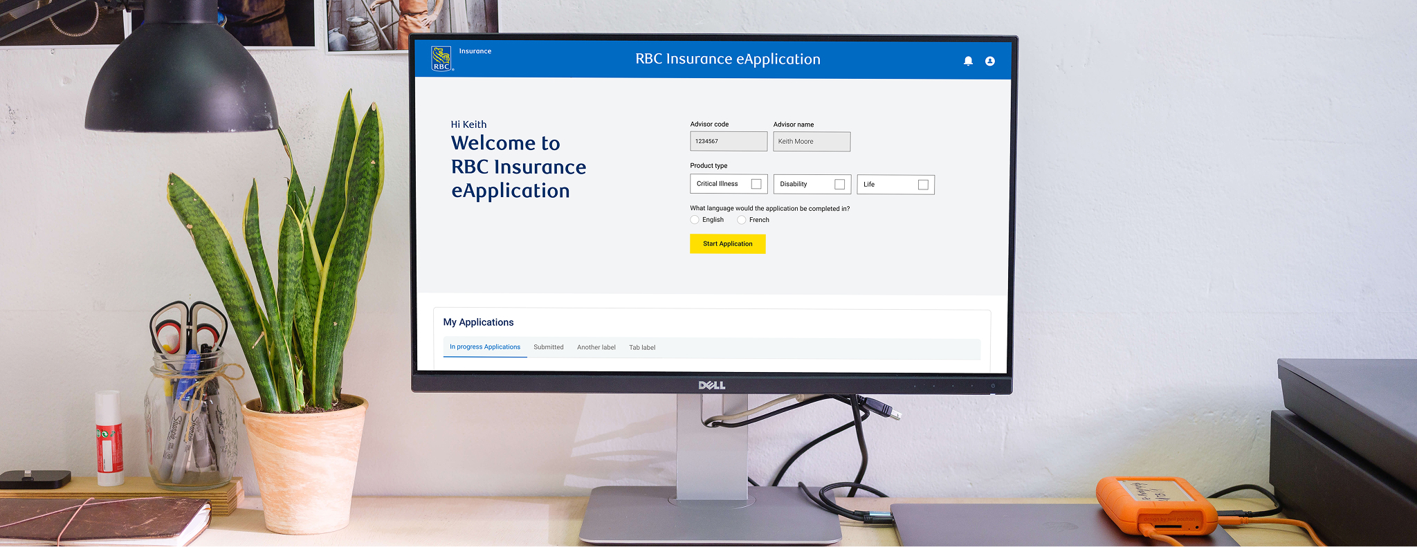 RBC Insurance eApplication Dashboard